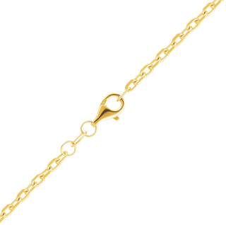 Finished Diamond Cut Cable Necklace in Sterling Silver 18K Yellow Gold Finish (1.40 mm)