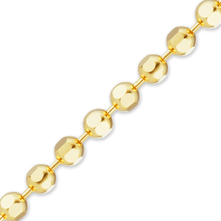 Bulk / Spooled Diamond Cut Round Bead Chain in 14K & 18K Yellow Gold (1.20 mm - 1.90 mm)