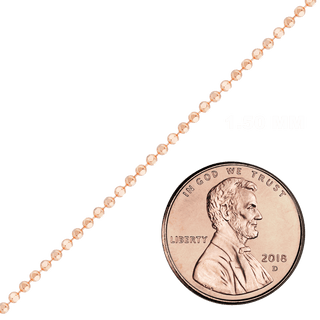 Bulk / Spooled Diamond Cut Round Bead Chain in 14K Pink Gold (1.50 mm)