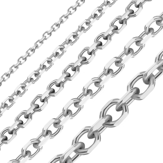 Bulk / Spooled Diamond Cut Round Cable Chain in 14K & 18K White Gold (1.05 mm - 3.00 mm)