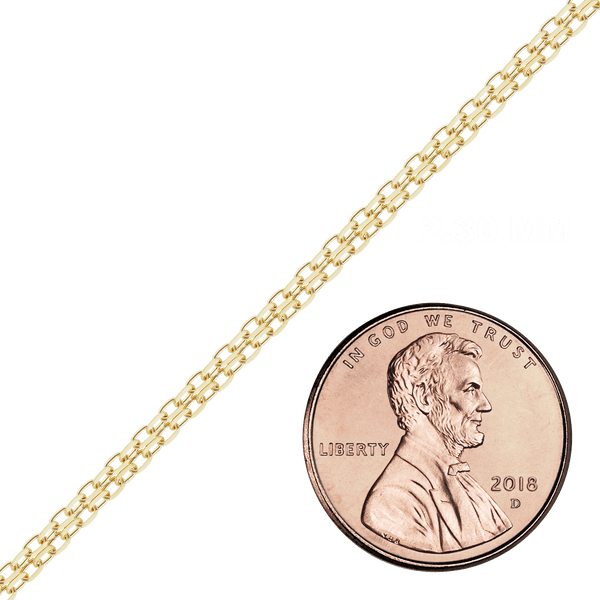 Bulk / Spooled Bizmark Chain in 14K Yellow Gold (2.30 mm - 5.80 mm)