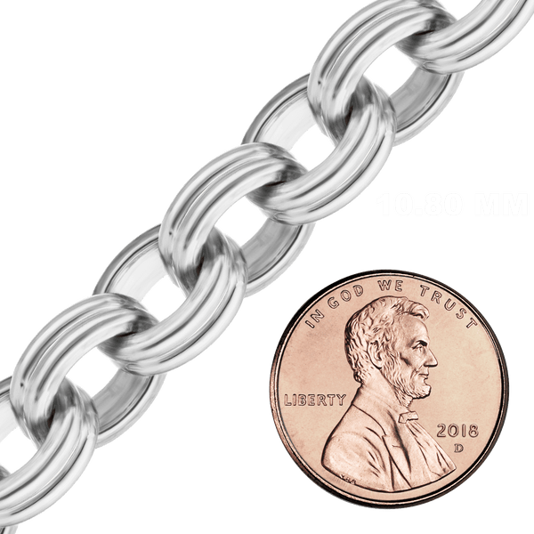 Bulk / Spooled Double Cable Chain in Sterling Silver (6.40 mm - 10.80 mm)