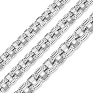 Bulk / Spooled Double Cable Chain in Sterling Silver (6.40 mm - 10.80 mm)