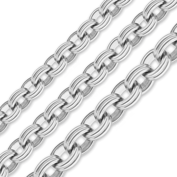 Bulk / Spooled Double Cable Chain in Sterling Silver (6.40 mm - 10.80 mm)