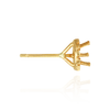 14K Gold Round Three Prong Halo Earrings with Push Post