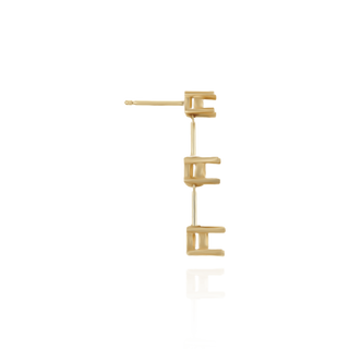 14K Gold Three Stone Graduated Flexible Wire with Push Post