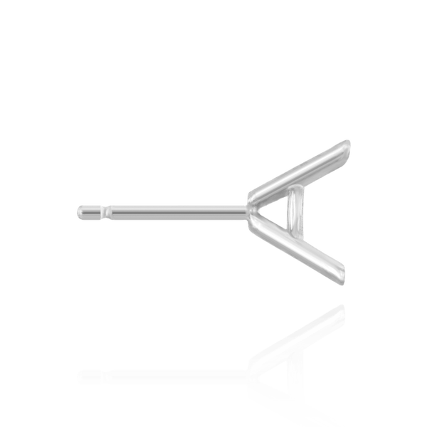 Round Four Prong Martini Basket Style Earrings with Push Post