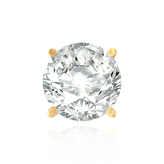 14K Gold, 18K Round Four Prong Martini Basket Style Earrings with Push Post