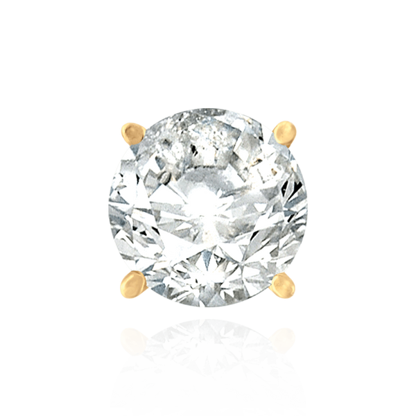 14K Gold, 18K Round Four Prong Martini Basket Style Earrings with Push Post