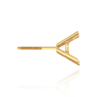 14K Gold, 18K Round Four Prong Martini Basket Style Earrings with Screw Post