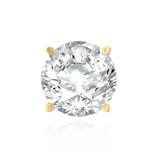 14K Gold, 18K Round Four Prong Martini Basket Style Earrings with Screw Post