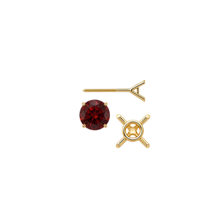 Round Four Prong Martini Basket Style Earrings with Screw Post