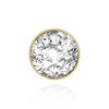 14K Gold Round Bezel Earrings with Airline with Push Post