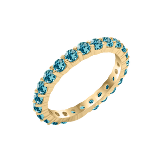 Round Eternity Bands with Diamond or Gemstone Birthstones in 14K Yellow Gold (2.50 mm / .05 ct)