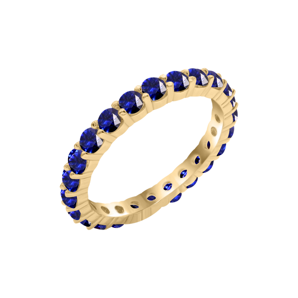 Round Eternity Bands with Diamond or Gemstone Birthstones in 14K Yellow Gold (2.50 mm / .05 ct)