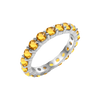 Round Eternity Bands with Diamond or Gemstone Birthstones in 14K White Gold (3.00 mm / .10 ct)