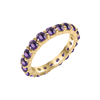 Round Eternity Bands with Diamond or Gemstone Birthstones in 14K Yellow Gold (3.00 mm / .10 ct)