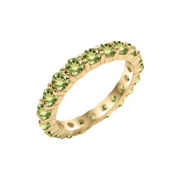 Round Eternity Bands with Diamond or Gemstone Birthstones in 14K Yellow Gold (3.00 mm / .10 ct)