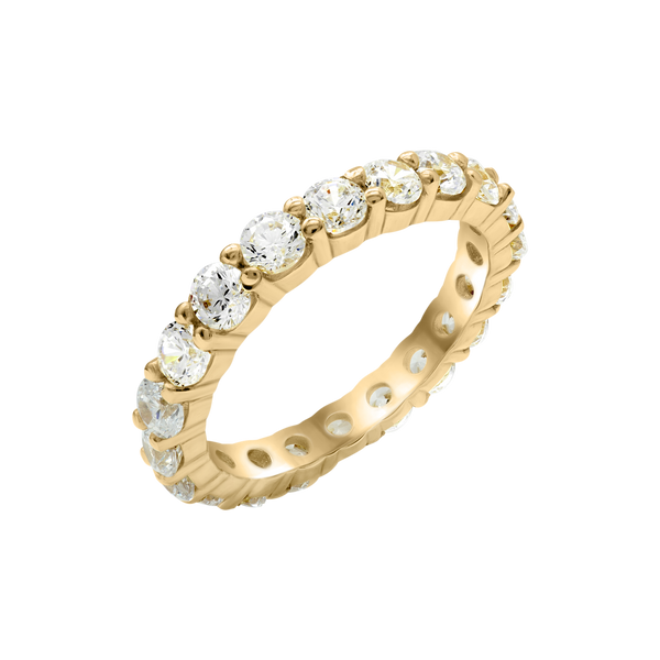 Round Eternity Bands with Diamond or Gemstone Birthstones in 14K Yellow Gold (3.00 mm / .10 ct)