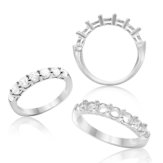 7 Round Stones Anniversary 4 Prong Share Basket Style