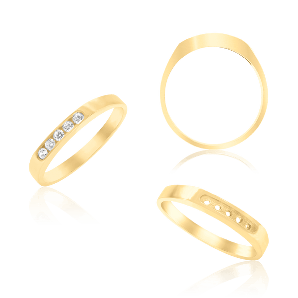 5 Stone Round Channel Anniversary Band