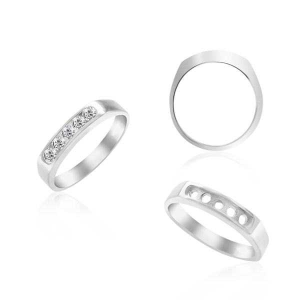 5 Stone Round Channel Anniversary Band