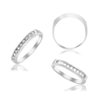 9 Stone Round Channel Anniversary Band