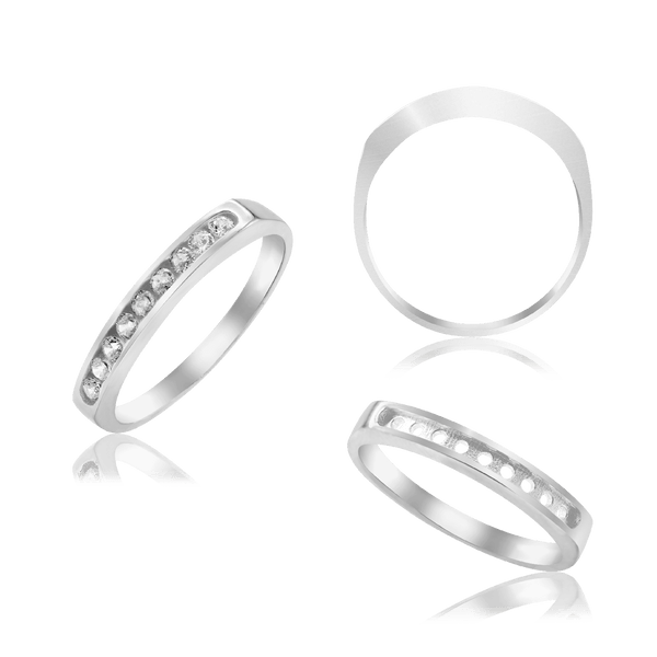 9 Stone Round Channel Anniversary Band