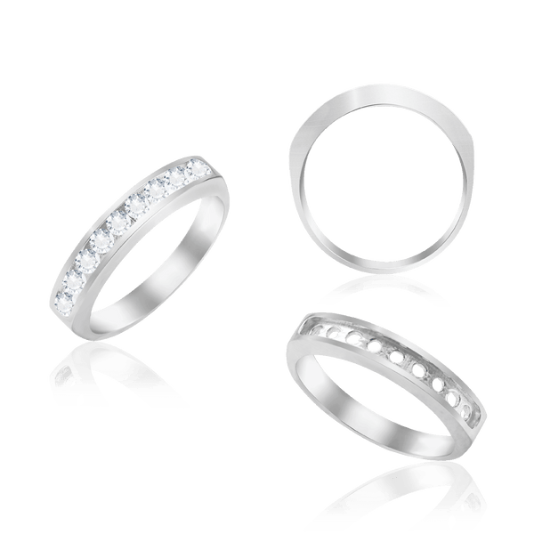 9 Stone Round Channel Anniversary Band