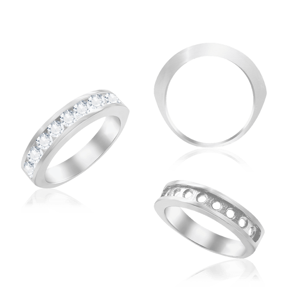 9 Stone Round Channel Anniversary Band