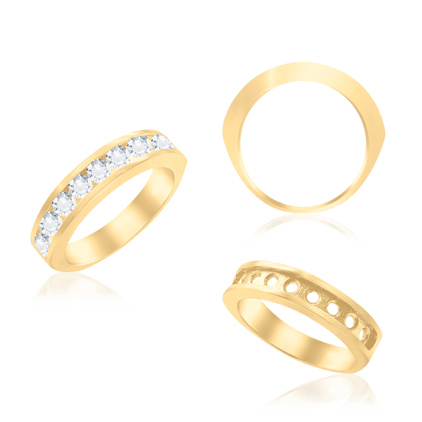 9 Stone Round Channel Anniversary Band