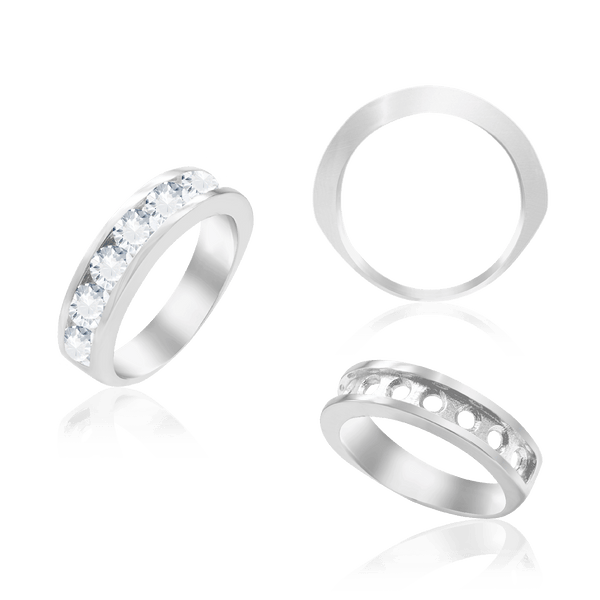 9 Stone Round Channel Anniversary Band