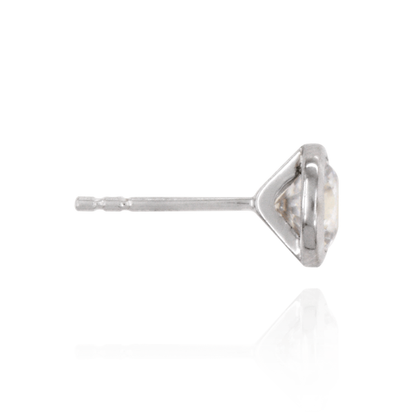 Round Bezel Earring with CZ