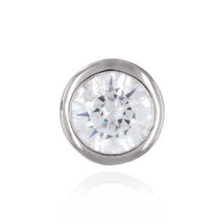 Round Bezel Earring with CZ