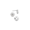 Pre-Seated Round Bezel Earrings with Push Post