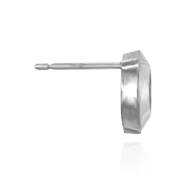 Pre-Seated Round Bezel Earrings with Push Post