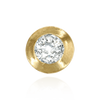 14K Gold Pre-Seated Round Bezel Earrings with Push Post
