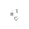 Pre-Seated Round Bezel Earrings with Push Post
