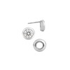 Pre-Seated Round Bezel Earrings with Push Post