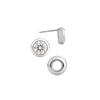 Pre-Seated Round Bezel Earrings with Push Post