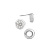 Pre-Seated Round Bezel Earrings with Push Post