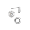 Pre-Seated Round Bezel Earrings with Push Post