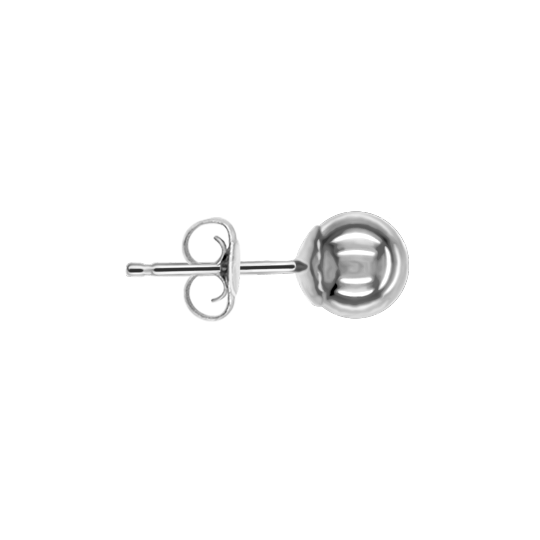 Standard Weight Ball Earring with Back in Sterling Silver