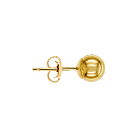 Standard Weight Ball Earring with Back in 14K Gold