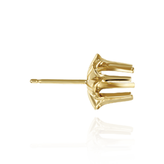 14K Gold Round Buttercup Earrings with Push Post