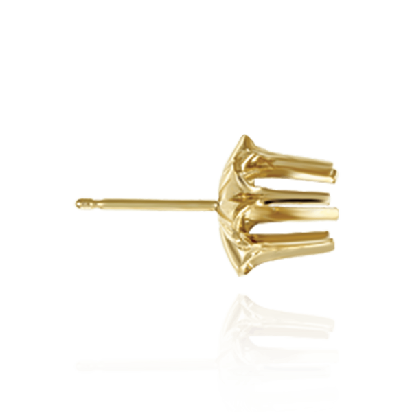 14K Gold Round Buttercup Earrings with Push Post