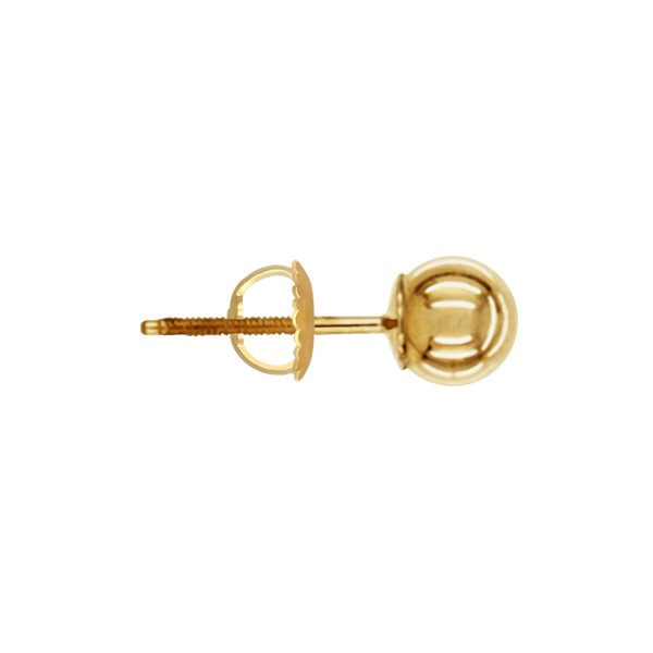 Standard Weight Ball Earring with Screw Post in 14K Yellow Gold