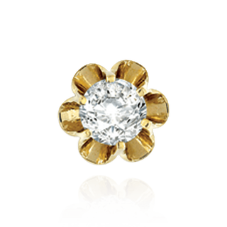 14K Gold Round Buttercup Earrings with Screw Post