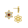 Round Seven Stone Cluster Earrings with Push Post