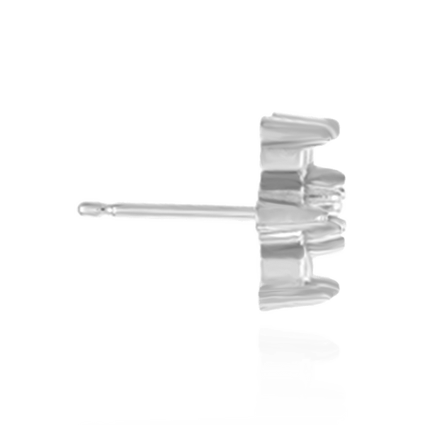 Round Seven Stone Cluster Earrings with Push Post